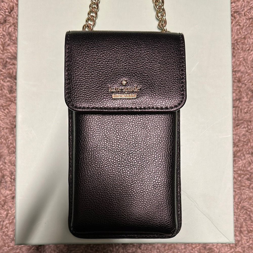 Kate Spade Black Leather Phone Crossbody